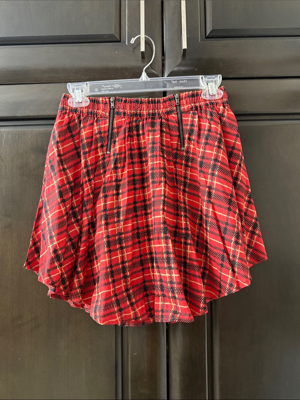 Vans Red Plaid Flared hi low scatter Mini Skirt